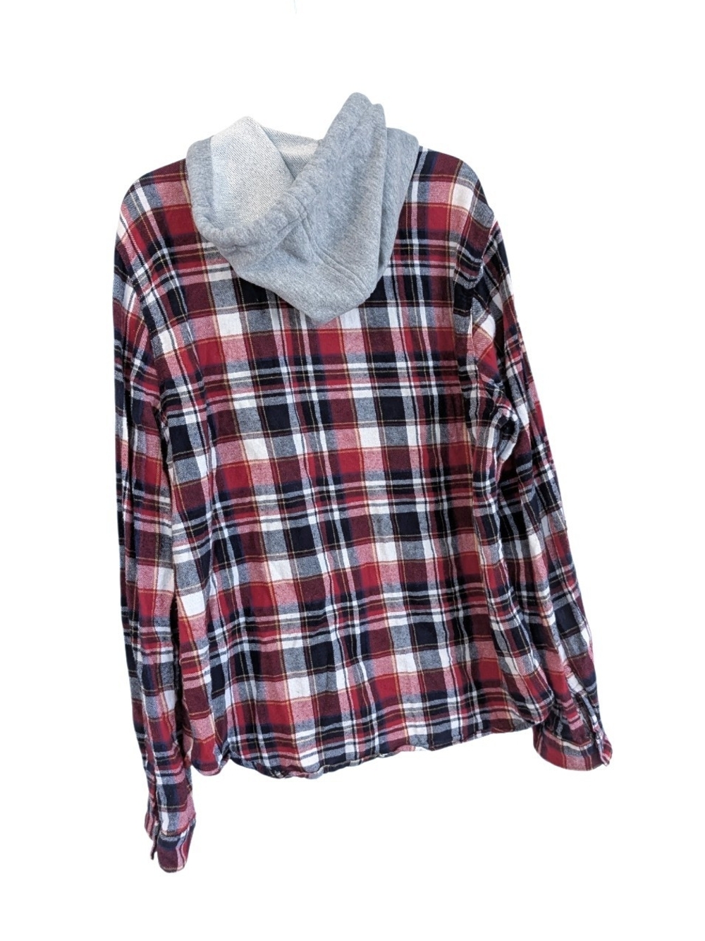 Passport Hooded Plaid Flannel, XL, Button Up Shacket - Picture 4 of 4